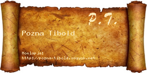 Pozna Tibold névjegykártya